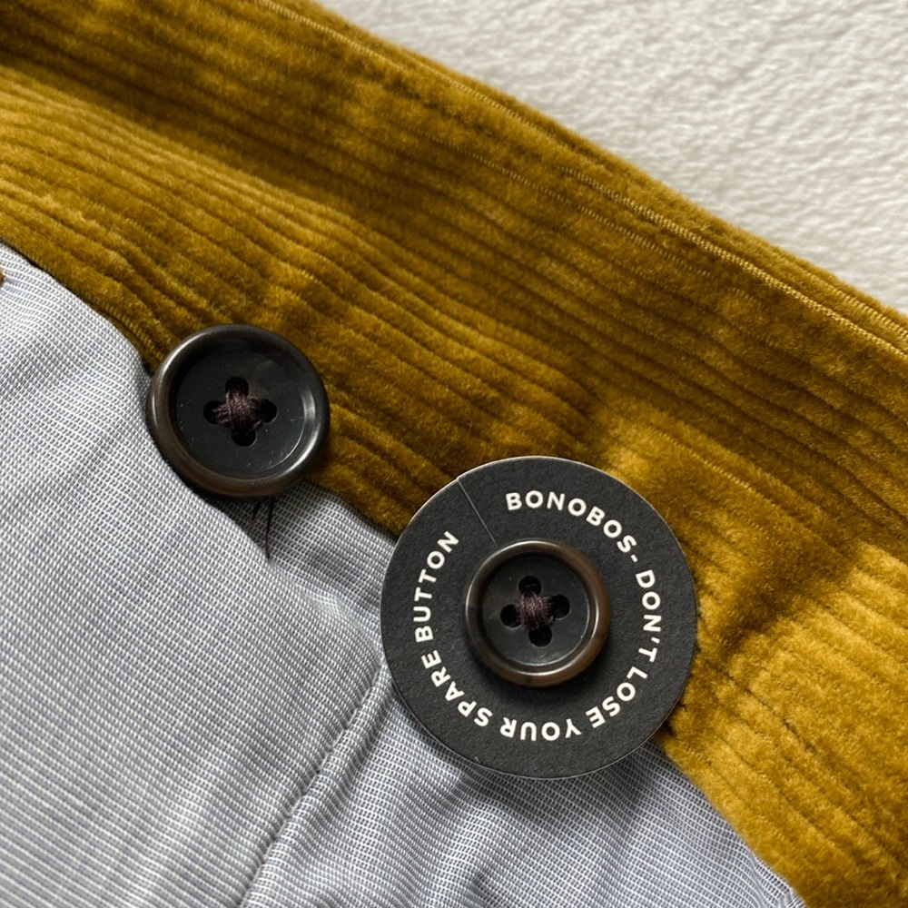 Bonobos Pleated Stretch Corduroy Trouser/Pant (Mustard) *NWOT* - Picture 14 of 16